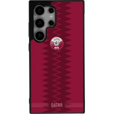 Coque Samsung Galaxy S24 Ultra - Silicone rigide noir Maillot de football Qatar 2026 personnalisable