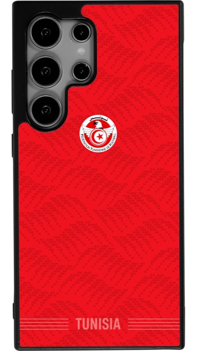 Coque Samsung Galaxy S24 Ultra - Silicone rigide noir Maillot de football Tunisie 2026 personnalisable