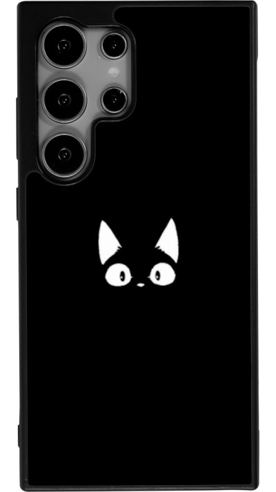 Coque Samsung Galaxy S24 Ultra - Silicone rigide noir Funny cat on black