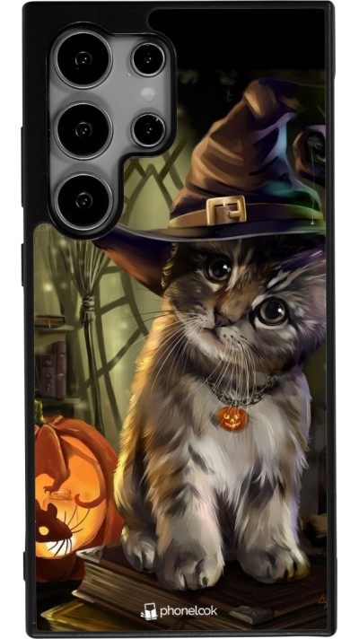 Coque Samsung Galaxy S24 Ultra - Silicone rigide noir Halloween 21 Witch cat