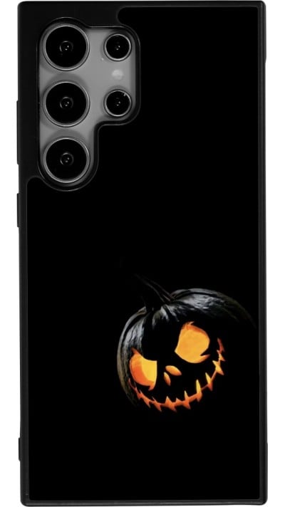 Coque Samsung Galaxy S24 Ultra - Silicone rigide noir Halloween 2023 discreet pumpkin