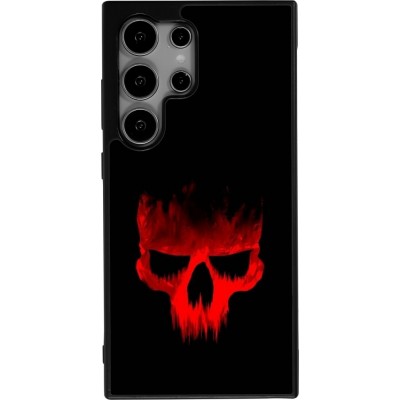 Samsung Galaxy S24 Ultra Case Hülle - Silikon schwarz Halloween 2023 scary skull