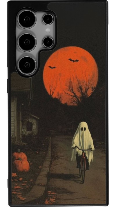 Coque Samsung Galaxy S24 Ultra - Silicone rigide noir Halloween 2025 Ghost on a bicycle Coque Samsung Galaxy S24 Ultra - Silicone rigide noir Halloween 2025 Ghost on a bicycle