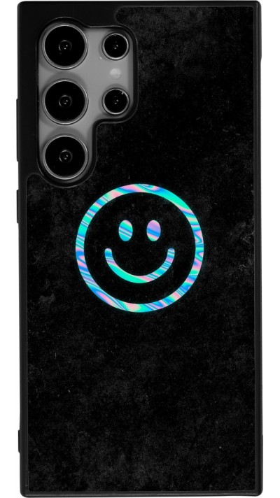 Coque Samsung Galaxy S24 Ultra - Silicone rigide noir Happy smiely irisé