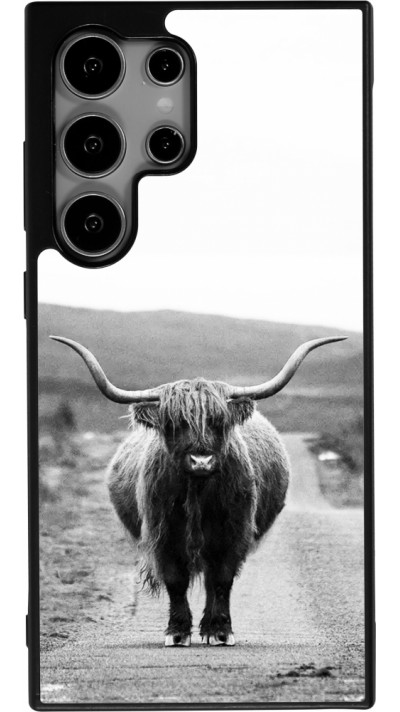 Coque Samsung Galaxy S24 Ultra - Silicone rigide noir Highland cattle