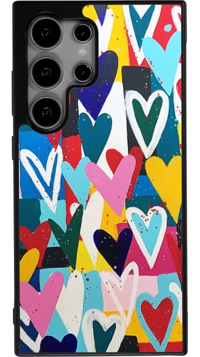 Coque Samsung Galaxy S24 Ultra - Silicone rigide noir Joyful Hearts