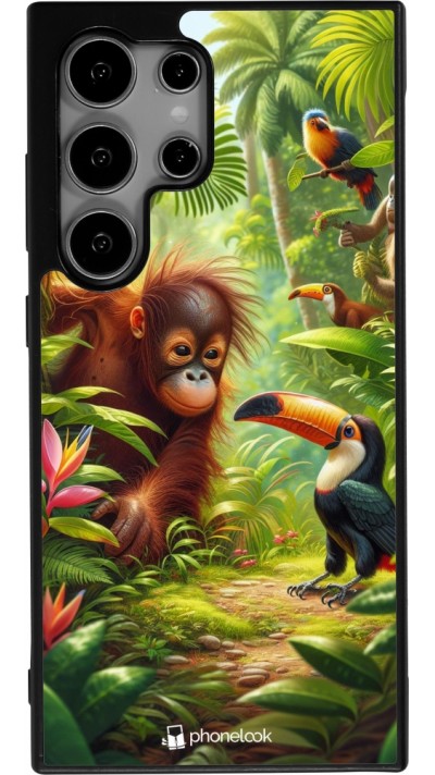 Samsung Galaxy S24 Ultra Case Hülle - Silikon schwarz Tropischer Dschungel Tayrona