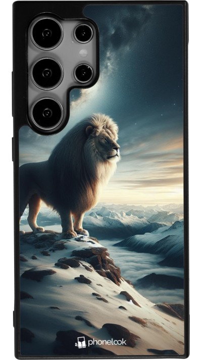 Coque Samsung Galaxy S24 Ultra - Silicone rigide noir Le lion blanc