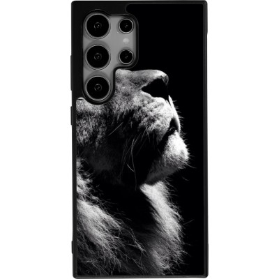 Samsung Galaxy S24 Ultra Case Hülle - Silikon schwarz Lion looking up