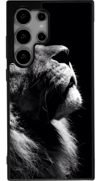 Coque Samsung Galaxy S24 Ultra - Silicone rigide noir Lion looking up