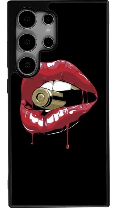 Coque Samsung Galaxy S24 Ultra - Silicone rigide noir Lips bullet