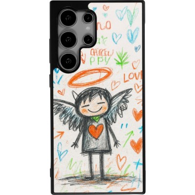Coque Samsung Galaxy S24 Ultra - Silicone rigide noir Little Angel Sketch Love