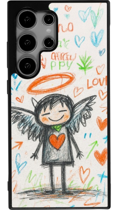 Samsung Galaxy S24 Ultra Case Hülle - Silikon schwarz Little Angel Sketch Love