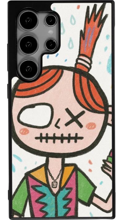 Samsung Galaxy S24 Ultra Case Hülle - Silikon schwarz Little Girl Sketch