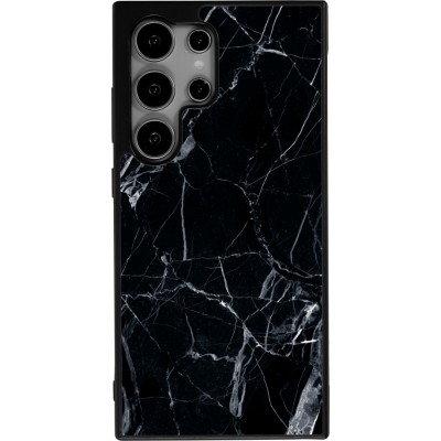 Samsung Galaxy S24 Ultra Case Hülle - Silikon schwarz Marble Black 01