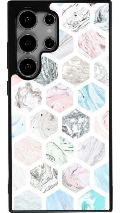 Samsung Galaxy S24 Ultra Case Hülle - Silikon schwarz Marble Everything