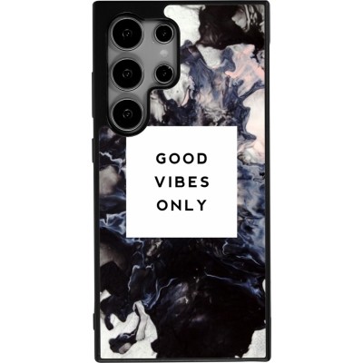 Samsung Galaxy S24 Ultra Case Hülle - Silikon schwarz Marble Good Vibes Only