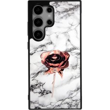 Coque Samsung Galaxy S24 Ultra - Silicone rigide noir Marble Rose Gold