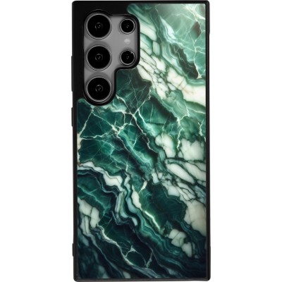 Samsung Galaxy S24 Ultra Case Hülle - Silikon schwarz Majestätischer grüner Marmor