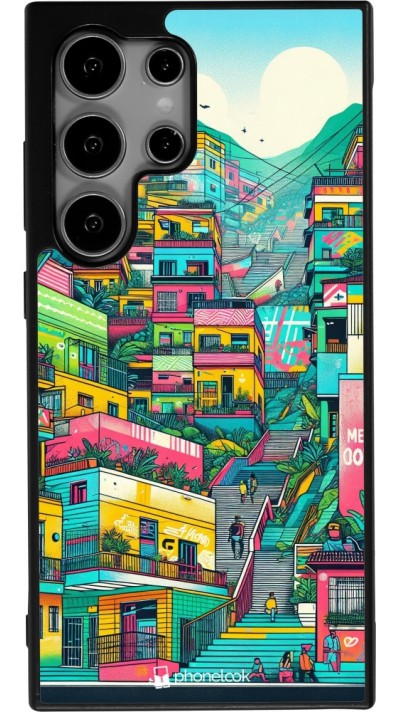 Coque Samsung Galaxy S24 Ultra - Silicone rigide noir Medellin Comuna 13 Art