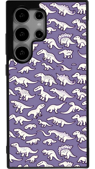 Coque Samsung Galaxy S24 Ultra - Silicone rigide noir Mini dino pattern violet