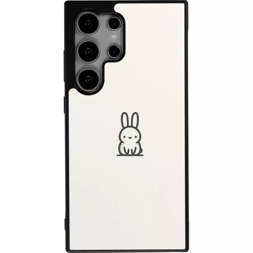 Coque Samsung Galaxy S24 Ultra - Silicone rigide noir Minimal bunny cutie