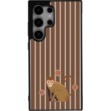 Samsung Galaxy S24 Ultra Case Hülle - Silikon schwarz Monkey with stripes