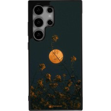 Samsung Galaxy S24 Ultra Case Hülle - Silikon schwarz Moon Flowers