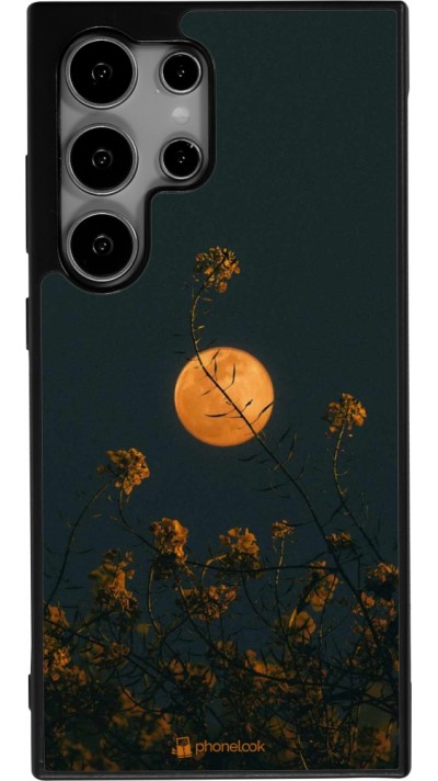 Coque Samsung Galaxy S24 Ultra - Silicone rigide noir Moon Flowers