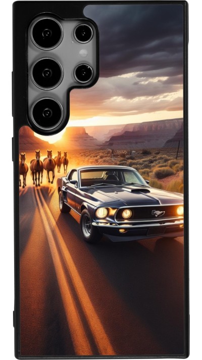 Coque Samsung Galaxy S24 Ultra - Silicone rigide noir Mustang 69 Grand Canyon