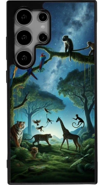 Coque Samsung Galaxy S24 Ultra - Silicone rigide noir Paradis des animaux exotiques