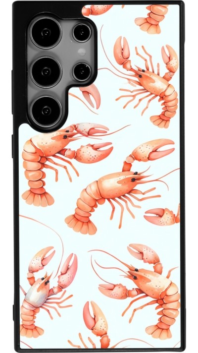 Coque Samsung Galaxy S24 Ultra - Silicone rigide noir Pattern de homards pastels