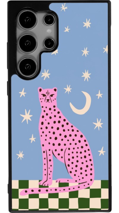 Coque Samsung Galaxy S24 Ultra - Silicone rigide noir Pink leopard with stars 2026