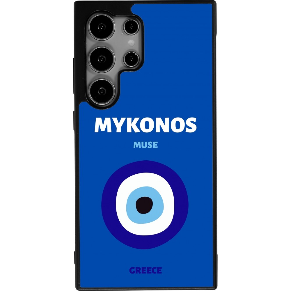 Coque Samsung Galaxy S24 Ultra - Silicone rigide noir Pop Summer Destination Mykonos