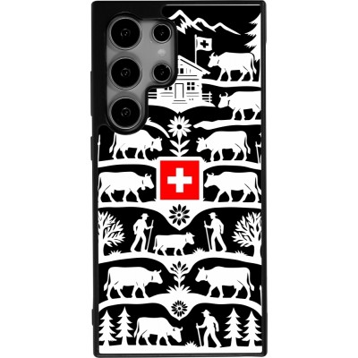 Coque Samsung Galaxy S24 Ultra - Silicone rigide noir Poya Suisse 3 noir