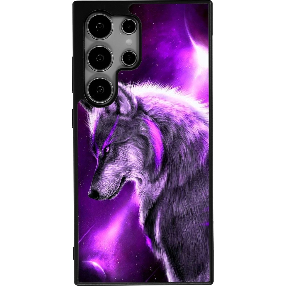 Coque Samsung Galaxy S24 Ultra - Silicone rigide noir Purple Sky Wolf