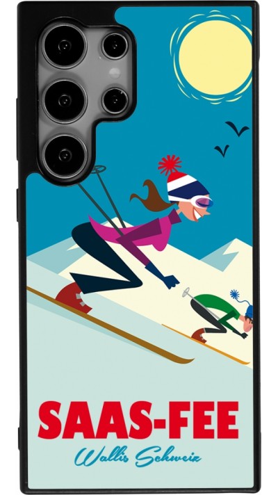 Coque Samsung Galaxy S24 Ultra - Silicone rigide noir Saas-Fee Ski Downhill