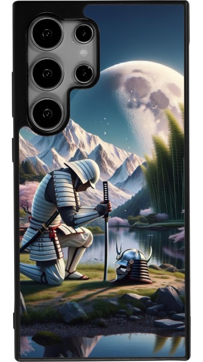 Coque Samsung Galaxy S24 Ultra - Silicone rigide noir Samurai Katana Lune