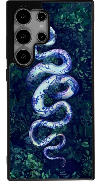 Coque Samsung Galaxy S24 Ultra - Silicone rigide noir Serpent Blue Anaconda