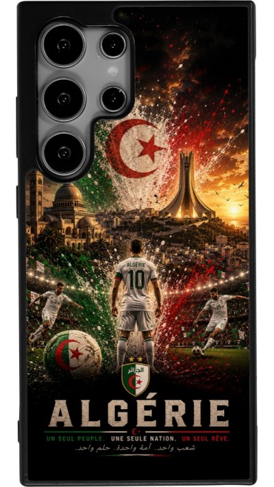 Coque Samsung Galaxy S24 Ultra - Silicone rigide noir Football Algérie splash 2026