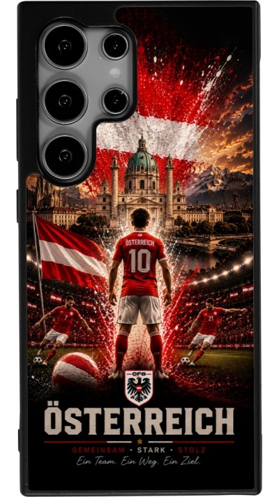 Coque Samsung Galaxy S24 Ultra - Silicone rigide noir Football Autriche splash 2026