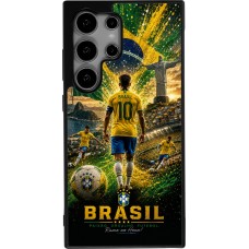 Coque Samsung Galaxy S24 Ultra - Silicone rigide noir Football Brésil splash 2026