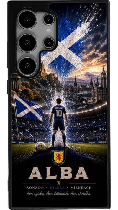 Coque Samsung Galaxy S24 Ultra - Silicone rigide noir Football Écosse splash 2026