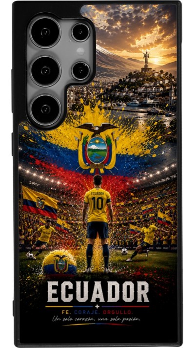 Coque Samsung Galaxy S24 Ultra - Silicone rigide noir Football Équateur splash 2026