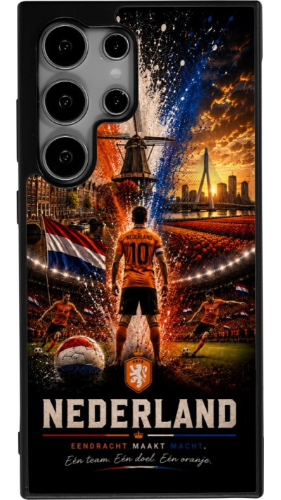 Coque Samsung Galaxy S24 Ultra - Silicone rigide noir Football Pays-Bas splash 2026