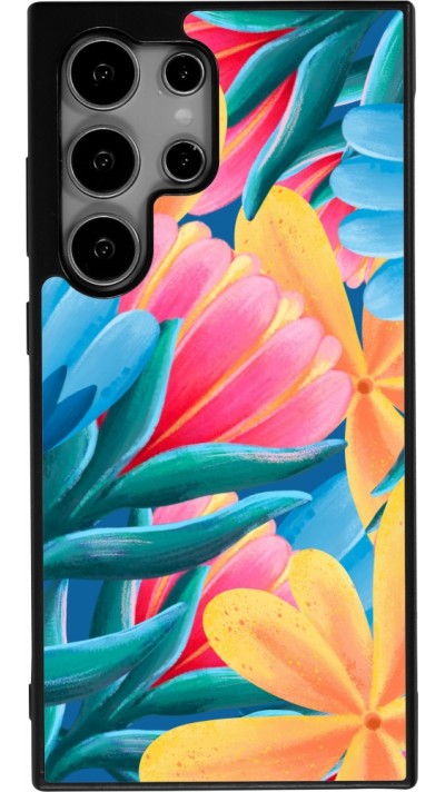 Samsung Galaxy S24 Ultra Case Hülle - Silikon schwarz Spring 23 colorful flowers