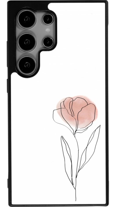 Coque Samsung Galaxy S24 Ultra - Silicone rigide noir Spring 23 minimalist flower
