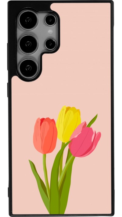 Samsung Galaxy S24 Ultra Case Hülle - Silikon schwarz Spring 23 tulip trio