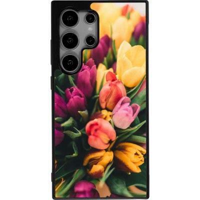 Samsung Galaxy S24 Ultra Case Hülle - Silikon schwarz Bouquet of tulips Spring 2026