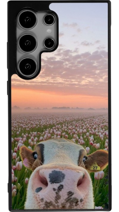 Coque Samsung Galaxy S24 Ultra - Silicone rigide noir Cow with tulips 2026